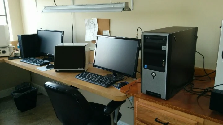 CAD/CAM computer workstation at the dental lab